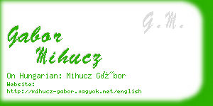 gabor mihucz business card
